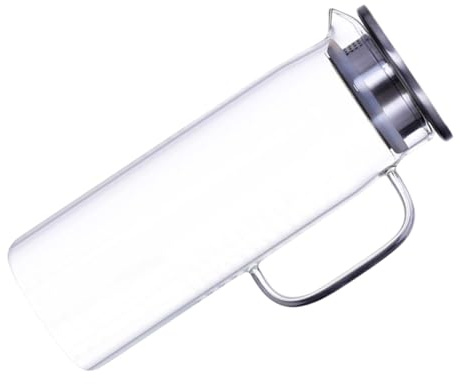 DOITOOL Jarra de Vidrio Resistente al Calor con Filtro y Boca Antigoteo Recipiente para Agua Fría y Jugos Caseros Tetera Doméstica Segura y Duradera