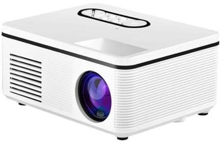 FIXOSHEE Mini Projecteur LED Portable 220-240v pour Cinéma Maison, Lecteur Vidéo Multimédia Compact, Image Nette et Lumineuse, Usage Intérieur et Extérieur, Blanc, Mini Taille