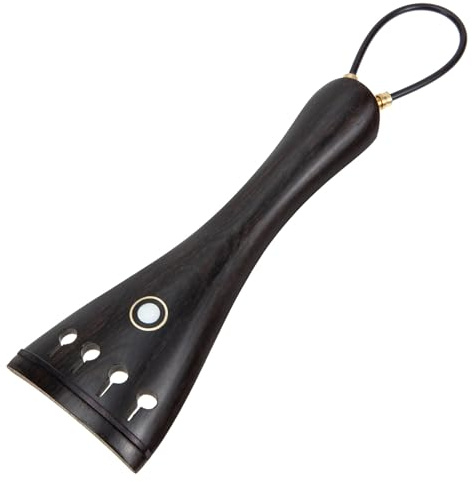 Levemolo Ersatz Saitenhalterbrücke für Einfaches Stimmen aus Kunststoff für Violine Praktische Dreiecksform Schwarz mit Robustem Schwanzseil Geigenzubehör