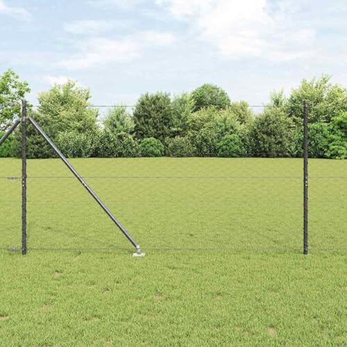 QJBSAVVA PVC-Zaun 120 cm hoch 50 m lang grau Stahl gartenzaun für hunde schafzaun wetterfest Hundegehege Weidezaun leichte Montage für Garten Hof Camping
