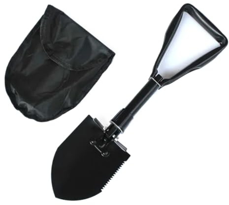 Générique Pelle/bêche/pioche/scie Pliable d'extérieur en 1, Outil de creusement Multifonctionnel avec Sac Rangement for Jardin, Camping et Utilisation extérieur