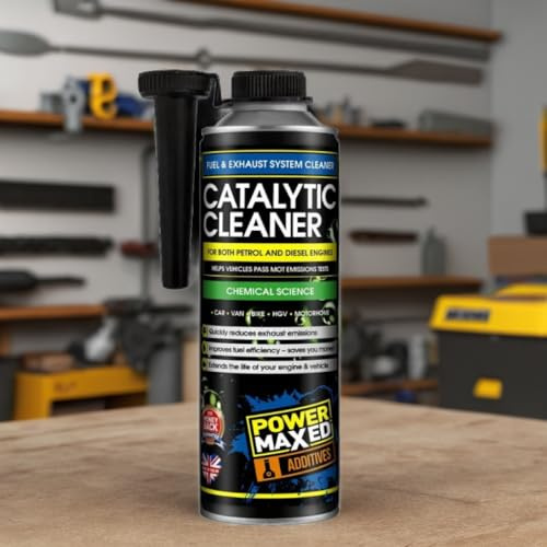 Power Maxed Fuel System & Exhaust Cleaner – Engine Carbon Deposit Remover Fuel Additive for Petrol & Diesel Engines – Cleans Injectors, Combustion Chamber & Helps Maintain Catalytic Converter