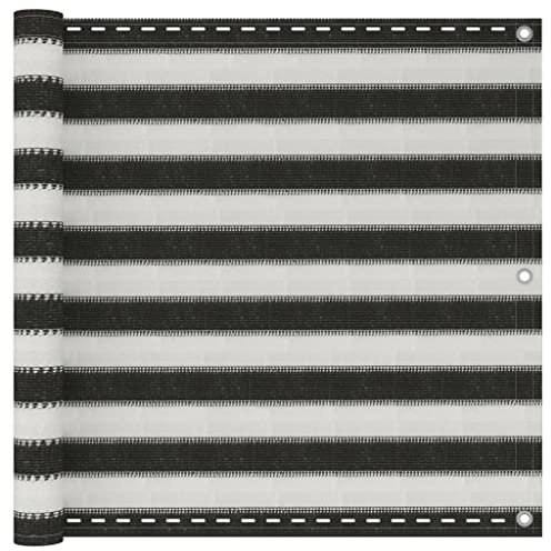 vidaXL Balkonsichtschutz HDPE 90x600 cm anthrazit und weiß