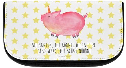 Mr. & Mrs. Panda kosmetiktäschchen Einhorn Schwein - Geschenk, Kulturbeutel, Waschtasche, Englisch, Waschbeutel, Unicorn, Funny, Kulturtasche, Schminktasche, Kosmetiktasche klein, Spruch, Party