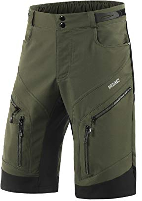ARSUXEO Radhose Herren MTB Shorts ohne Polsterung Radfahren Shorts Klassisch Wasserdicht 1903 Armeegrün S
