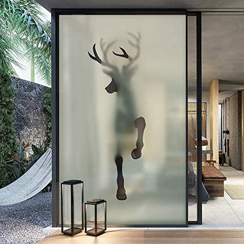 Keine-kleber Sichtschutzfoli,Hirsch Fensterfolie Bad,Dekofolie | Einfache entfernung Wiederverwendbar Sichtschutzfolie, Nein Formaldehyd,100cm*100cm