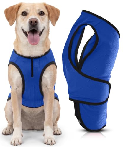 Lautus Pets Large Dog Cooling Vest - Easy On/Off Cooling Coat with Double Quick-Adjust Strap & Zip Neck, Lightweight & Portable Cooling Jacket for Dogs, Perfect for Dog Owners, Walkers & Sitters