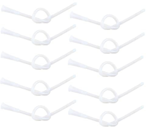 10-Pack Enema Nozzle Tips, 11.8 Long, 16FR (5.3mm), Home Enema Colonic Irrigation Kit, Enema Supplies Colon Tube, Flexible Comfort Enema Head, Colon Nozzle for Constipation Enema Colon —White