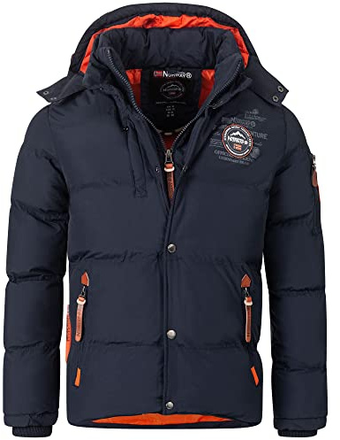 Geographical Norway Veste matelassée d'hiver pour homme - Anorak chaud doublé - Veste de ski et de snowboard pour l'hiver/automne en pack avec bonnet UD, 3XL