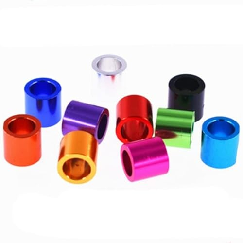 10 Stück M3 M4 M5 M6 bunte Aluminium-Unterlegscheibenbuchsendichtung rund hohl kein Gewinde Abstandshalter Dicke 2-10 mm-m5 10 Stück, Dicke 10 mm, lila