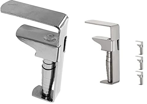 Fackelmann Tischtuchklammern Tecno, Tischdeckenhalter mit Feder (Farbe: Silber), Menge: 4 Stück & Relaxdays 4er Set Tischklammern, verstellbare Tischdeckenklammern, bis 5,4 cm Stärke, Silber