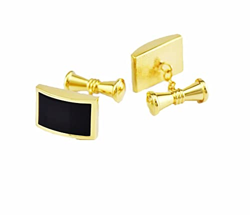 Homxi Herren Manschettenknöpfe Herren,Cufflinks Rechteck Manschettenknöpfe Personalisiert Gold Kupfer Manschettenknöpfe