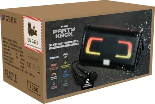 Bigben Enceinte Bluetooth avec Effets Lumineux PARTYBTIPKBOX