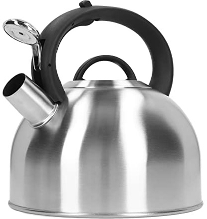 Pfeifkessel, Teekessel, 3L Edelstahl-Pfeifkessel, Schnelle Erwärmung, One-Touch-Tasten, Pfeifkessel mit Isoliertem Griff für Zuhause