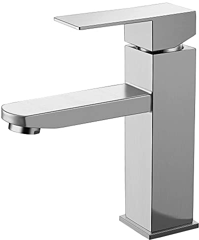 Rubinetto bagno acciaio inox leva singola acqua calda e fredda con 2 tubi inclusi miscelatore lavabo rubinetto lavabo miscelatore bagno rubinetto rubinetto bagno rubinetto bagno rubinetti lavabo