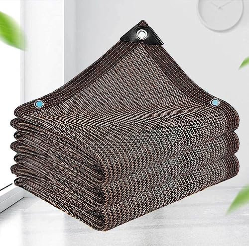 Rete Telo Ombra Ombreggiante Vela Ombreggiante Rettangolare Telo Vela Ombra 90% Protezione Solare Tessuto Ombreggiante Traforato Balcone, Giardino, Rete Antigrandine,brown-2x6m