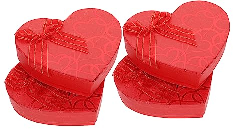 PartyKindom Valentinstag Herzform Boxen 4 Stücke Mini Schokolade Lagerung Box Schal Candy Container