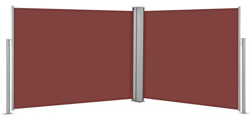 ARKEM Ausziehbare Seitenmarkise Braun 140 x 1000 cm für Balkon, Garten und Terrasse, ausziehbare Markise für einen Balkon Sichtschutz
