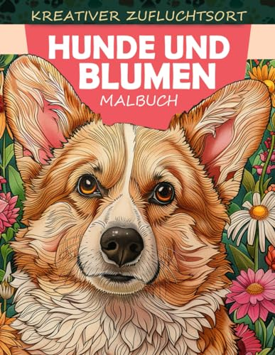 Kreativer Zufluchtsort Hunde und Blumen Malbuch: Malvorlage Hunde Und Blumen, Bezaubernde Designs Zur Hommage An Hundegefährten Und Blumenschönheit