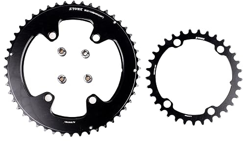 WANGBINGXING Kettenblatt 110bcd Doppelkettenblatt for Rotor 4 Bolzen Rennrad 52 36T 53 39T 54 40T 50 34T 46 32T 2X Kettenblatt 38 ZäHne(Color:Round 48-33T)