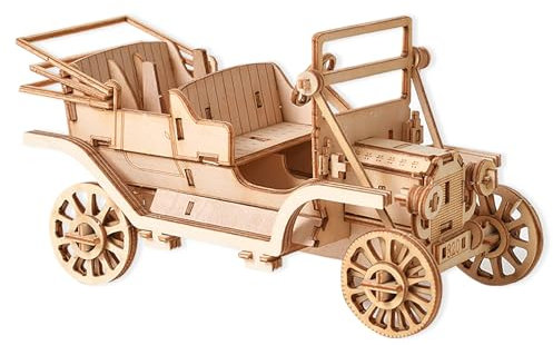 Cisolen 3D Wooden Puzzle Vintage Car, 3D Puzzle Vintage Car, Wooden Model Kits for Adults to Build, Christmas Birthday Gifts For Teens and Adults