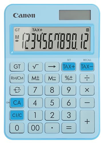 Canon LS-125KB Taschenrechner (Solar- und Batteriebetrieb, 12 Stellen) Blau