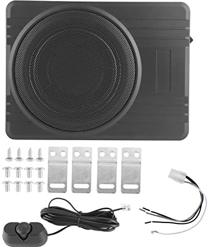 Brilluxa Car Subwoofer, 10in Powered Under Seat Subwoofer, Audio Bass Speaker, Compatible with Car Truck SUV, Built-in Amplifier Stereo Underseat Woofer