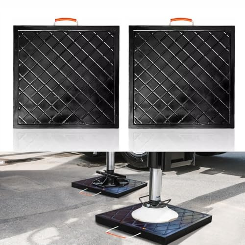 2 Stück RV-Pads Wasserdicht, Universelle Passform Rechtecke Ausleger-Pad Mit Handgriff, Stapelbar Nivellier-Pads Jack Stand Pads Für RV Trailer Boote(30X30X5CM)