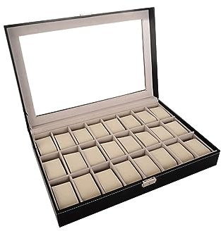 Aioneer Vintage-Uhrenbox, Schlichte Innenausstattung, Uhrenbox für mechanische Uhren, Uhrenaufbewahrungsbox