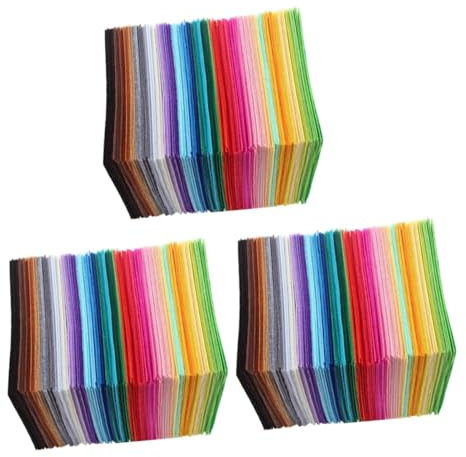 VILLFUL 120 STK Stoffmaterial selber Machen Filzstoff zum Basteln Bastelvlies Bastelbedarf für Kinder DIY Bastelfilz Quadrate Stoff nähen Kinderhandwerk