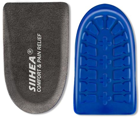 SIIHEA 1/2 inch Heel Pads Cushions for Shock Absorption, Heel Lifts Inserts Supports for Plantar Fasciitis, Spur Relief, Shoe Lifts Cups for Achilles Tendonitis, Height Increase (Large,1Pair)