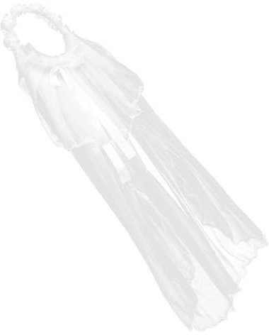 GALPADA 2stücke Blumenmädchen Haarkranz Mit Zwei Lagen Weißer Tüll Schleier Für Hochzeit Und Kommunion Handgefertigt Elegantes Haarschmuck-accessoire Für Festliche Anlässe