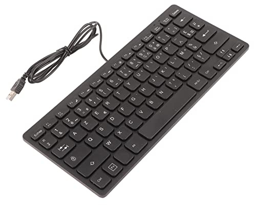 Acouto Clavier mécanique Filaire, matériau ABS Noir, Clavier de Jeu RVB Ultra-Fin avec 78 Touches pour Ordinateurs Portables et PC