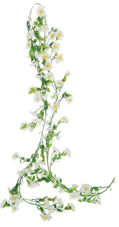 OSOLADY Blumengirlande Aus Seide Künstliche Blumen in Cremefarbe Hängende Dekoration Für Zuhause Garten Party Fenster Türen Hochzeit Flexibel Und Langlebig