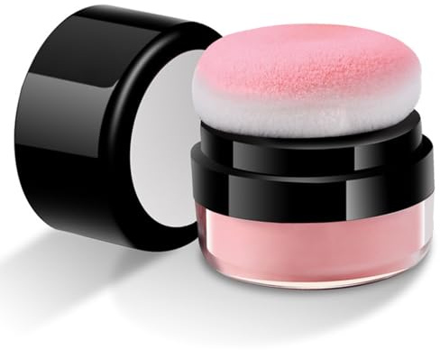 Polvo de rubor de 1 por ciento, contorneo de la cara polvo de rubor de aire mate, polvo de rubor en polvo suave y polvo suelto de rubor natural con hojaldre de champiñones para niñas y mujeres