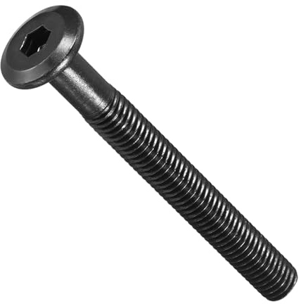 METALLIXITY Flat Head Hex Socket Cap Screws Bolts(M8-1.25x75) 5Pcs, Steel Hex Socket Furniture Bolts Screws - for Furniture Woodworking Project, Black | Steel Hex Socket Furniture Bolts Screws - for Furniture Woodworking Project Black