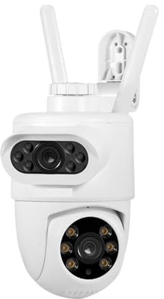 VEKELETE Cámara IP de Doble Lente 5K y 10 MP, Tuya, Inteligente, for Exteriores, Seguridad del hogar, Seguimiento automático, detección Humana, WiFi, CCTV, vigilancia(E/U,3m Dual Lens Camera)
