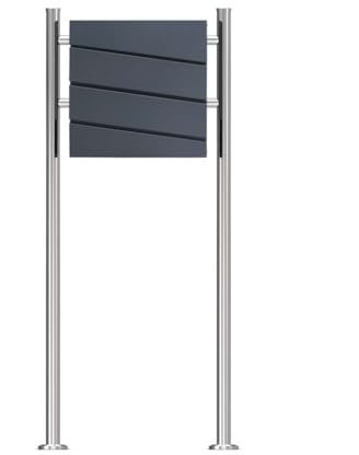 SCHARTEC SBS-SPB-1 Boîte aux lettres sur pied avec compartiment à journaux en acier inoxydable