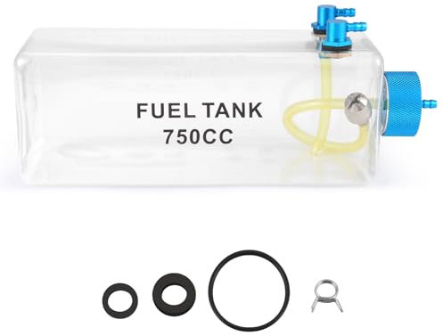 Kueohse Tanque de combustible gasolina botella de plástico transparente 750CC CNC para RC Gas y Nitro Avión