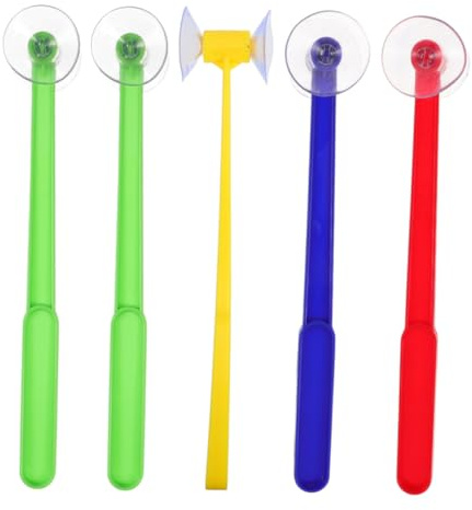 HOOTNEE Juguetes de Aprendizaje Montessori Martillo y Ventosa de Plástico, 5 Piezas para Desarrollo Intelectual y Clasificación de Colores en Actividades Familiares Color Aleatorio