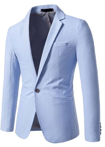 Sako Für Herren Modern, Anzug Jacke Herren, Leinensakkos Mit Knopfleiste Vorne Business Outfit Baumwolle Herrenblazer Stretch Anzugsakko Praktischer Sportsakko Regular Fit Für Hochzeit & Freizeit