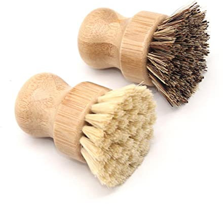 SOLUSTRE Wok Cleaning Whisk Brush Short Handle Sisal Oil-Resistant Kitchen Cleaning Tool for Household Pots and Pans
