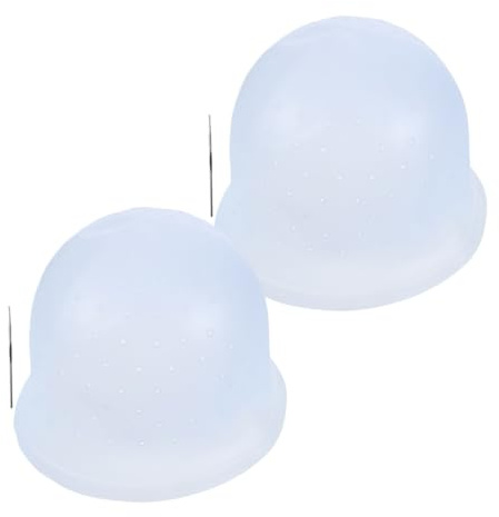 Healvian 2 juegos Gorro de Silicona para Mechas con Preperforados y Gancho Reutilizable para Teñir Cabello Casa y Salón Cómodo y para Destacar Mechones