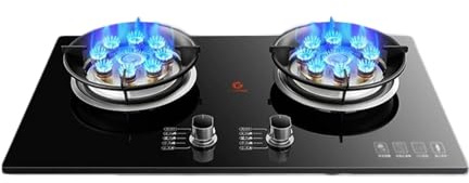 Fornello a gas a doppio bruciatore, portatile, 5,2 kW, piano in vetro, ideale per cucina domestica, campeggio, uso esterno
