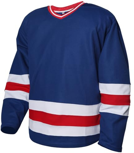Blank Ice Hockey Practice Jerseys for Men Lightweight Training League Jersey(NavyB, X-Large)