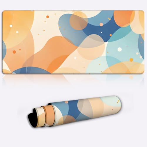 flowing summer circles Gaming Mouse Pad Non-Slip Rubber Base Pad Office Home Novelty Printed Desk Accessory Laptop Desktop Printed Art Ergonomic 600 * 350 * 4mm