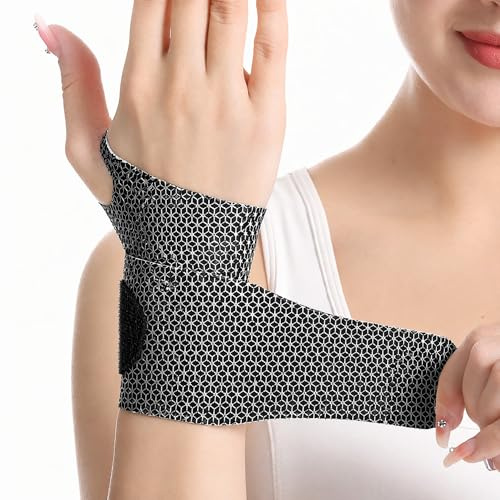 Nivofu 2 stycken handledsbandage sport och vardag, ventilerande handledsbandage vänster/höger, justerbar skena handled för kvinnor och män, stabil bandage handled av polyester