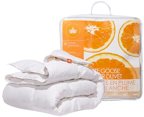 Canadian Down & Feather Co. - All Season White Goose Feather Duvet Comforter Full/Double Size - 233 TC Shell 100% Cotton - Oeko TEX Certified