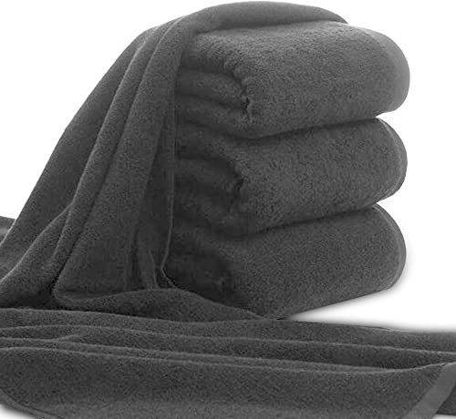 ARLI - Asciugamani 100% Cotone, Serie di Asciugamani in Spugna di Alta qualità, Design Classico, Elegante e Moderno, Pratico con Gancio per Asciugamani, Anthrazit, 50 x 90 cm