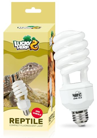LUCKY HERP UVA UVB Reptile Light 10.0, Desert UVB 150 Compact Fluorescent Lamp, UVB Light for Reptiles 23W, UVA UVB Reptile Light Bulb, UVB Bulb for Reptiles Bearded Dragons Lizards Tortoises Snakes